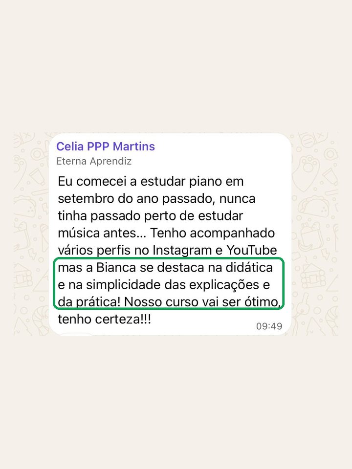 Celia: “a Bianca se destaca na didática”