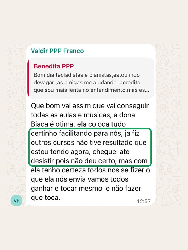 Valdir: “já fiz outros cursos, não tive o resultado que estou tendo agora”